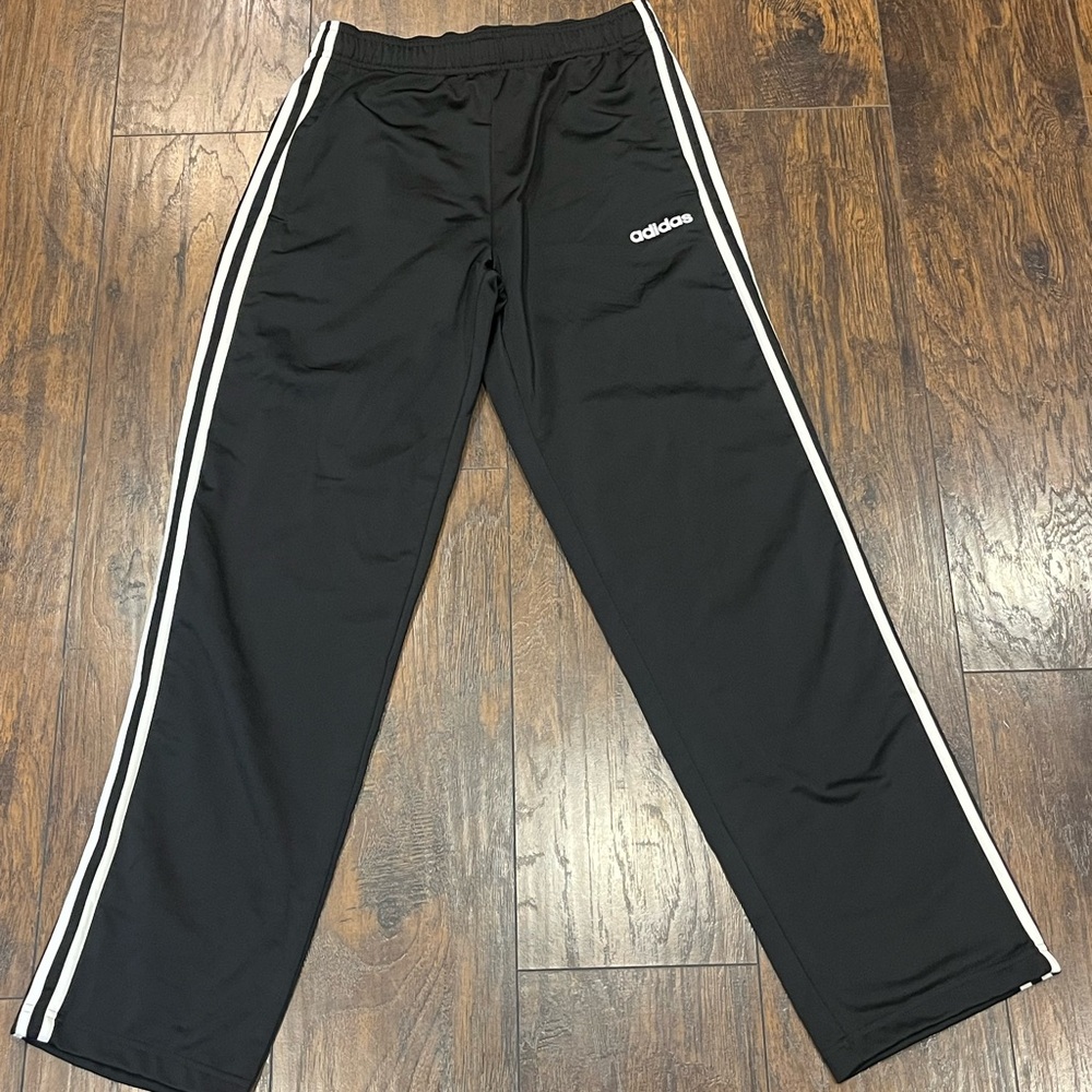 Mens Black Joggers with White Stripes